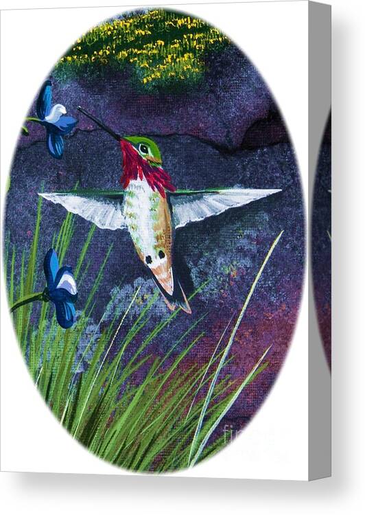 Hummimgbird Canvas Print featuring the painting Hummingbird Two by Jennifer Lake