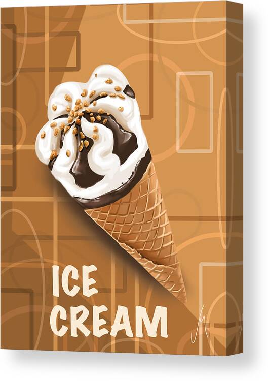 Ipad Canvas Print featuring the digital art Ice cream by Veronica Minozzi
