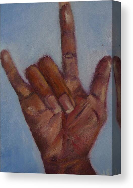 American Sign Language Canvas Print featuring the painting ILY Hand Study by Jessmyne Stephenson