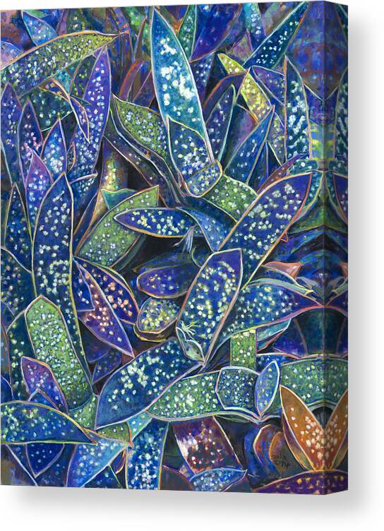 Birdseye Art Studio Canvas Print featuring the painting In the Conservatory - 6th Center - Indigo by Nick Payne