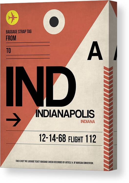 Indianapolis Canvas Print featuring the digital art Indianapolis Airport Poster 1 by Naxart Studio