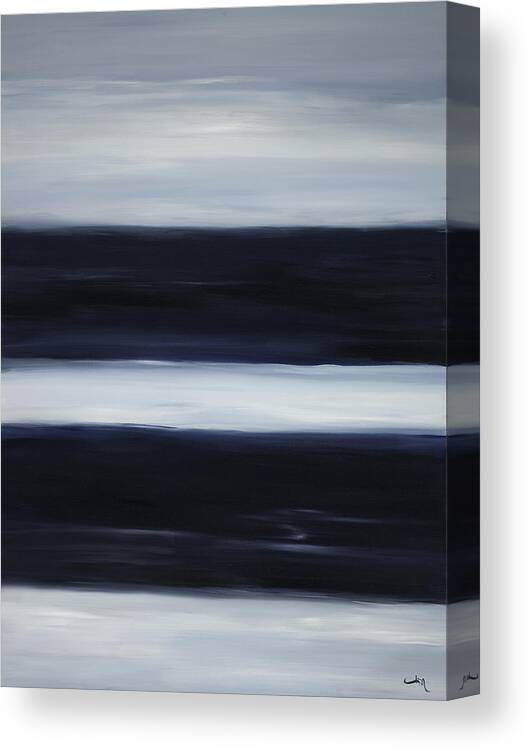 Abstract Canvas Print featuring the painting Indigo Blur II by Tamara Nelson