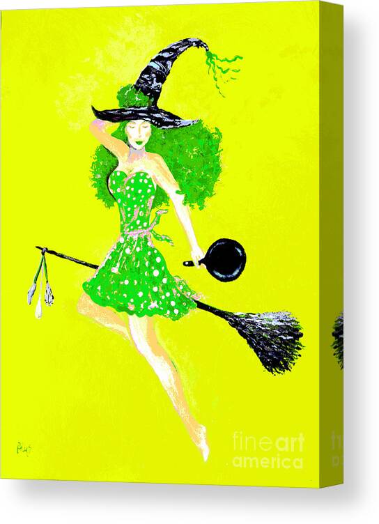Digital Canvas Print featuring the painting Irish Kitchen Witch by Alys Caviness-Gober