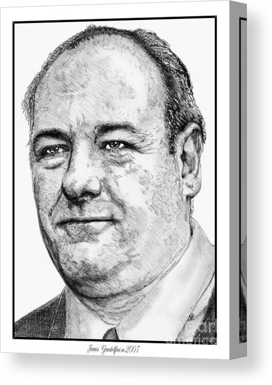 Mccombie Canvas Print featuring the drawing James Gandolfini in 2007 by J McCombie