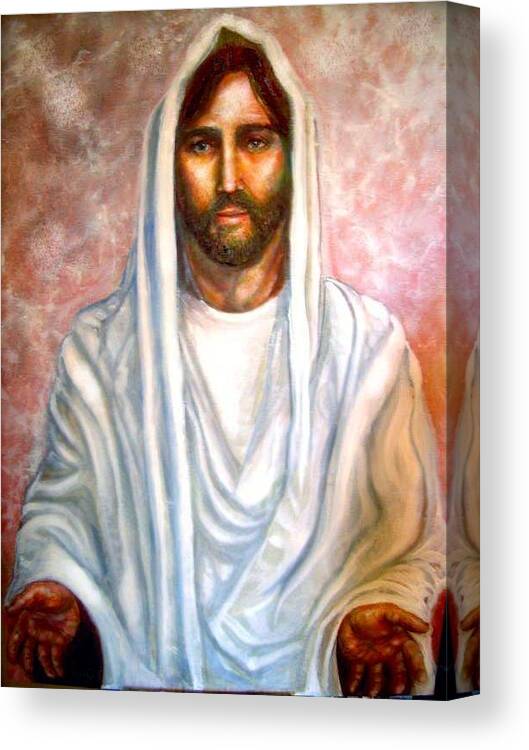 Jesus Christ Son Of God Canvas Print featuring the painting Jesus Christ Son of God by Leland Castro