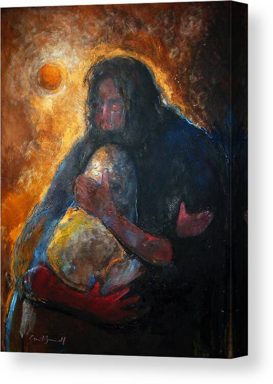 Spiritual Art Canvas Print featuring the painting Jesus Wept by Daniel Bonnell
