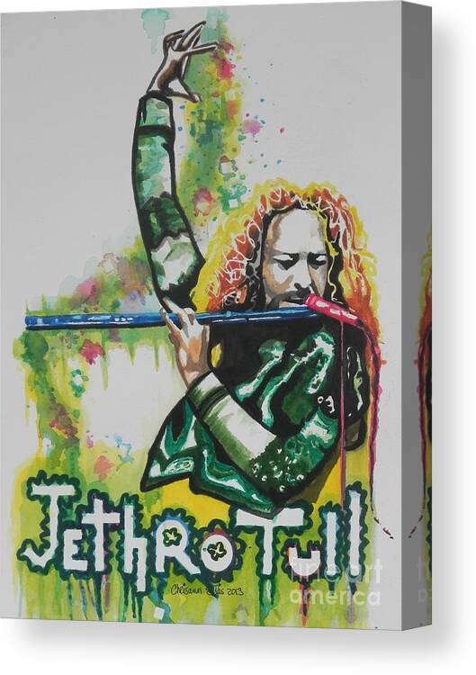 Watercolor Painting Canvas Print featuring the painting Jethro Tull by Chrisann Ellis