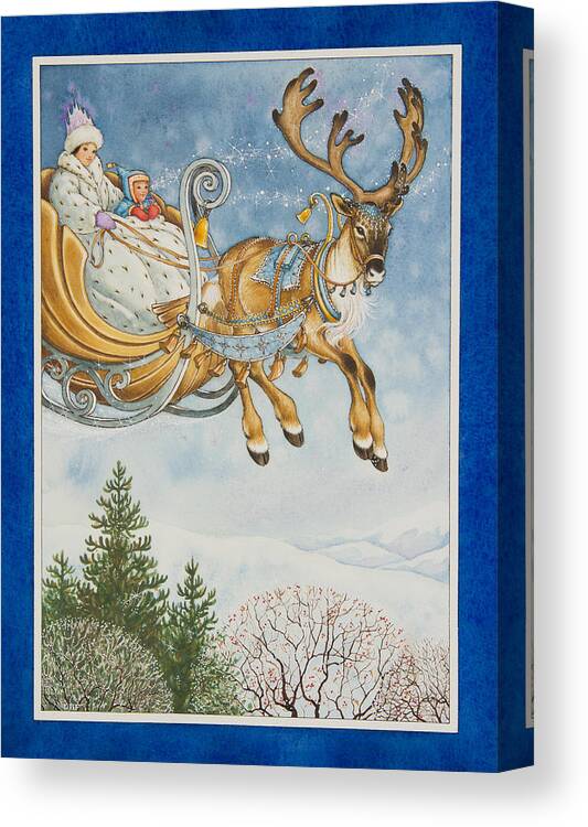 Snow Queen Canvas Print featuring the painting Kay and the Snow Queen by Lynn Bywaters