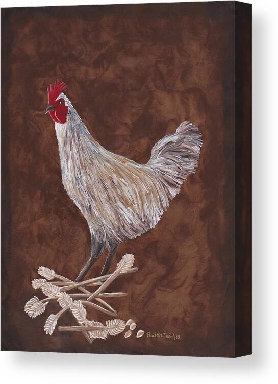 King Richard The Rooster Canvas Print featuring the painting King Richard the Rooster by Barbara St Jean