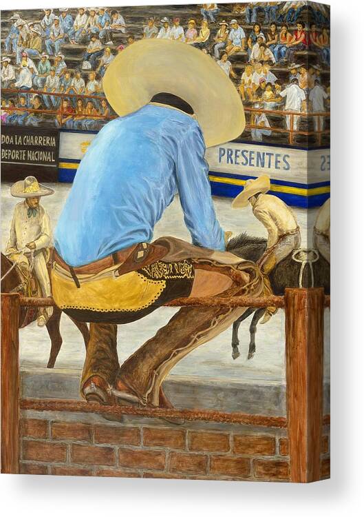 Mexican Canvas Print featuring the painting La Charreria by Pat Haley