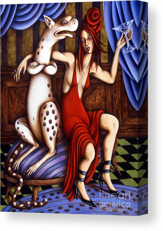 Fantasy Canvas Print featuring the painting Lady in Red by Valerie White