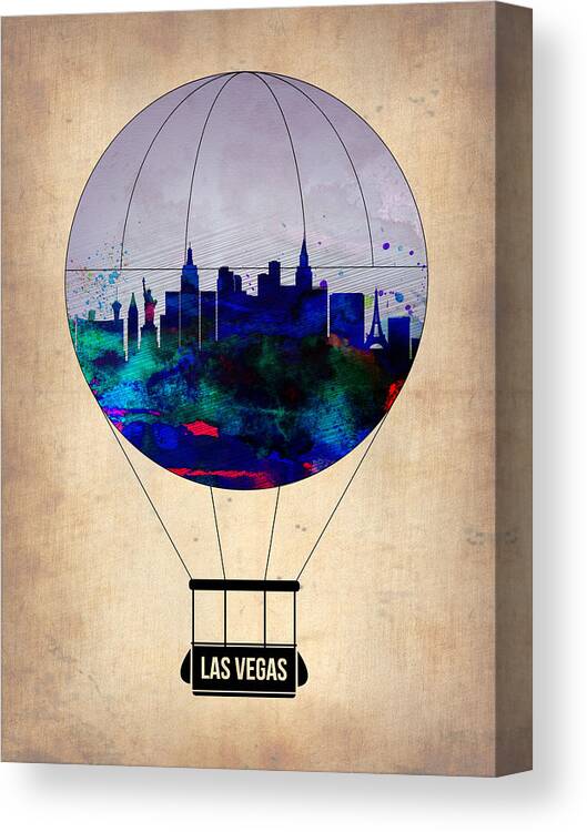 Las Vegas Canvas Print featuring the painting LAs Vegas Air Balloon by Naxart Studio