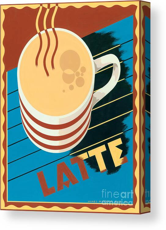 Brian James Canvas Print featuring the digital art Latte by MGL Meiklejohn Graphics Licensing