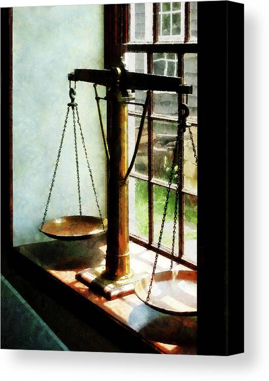 Lawyer Canvas Print featuring the photograph Lawyer - Scales of Justice by Susan Savad