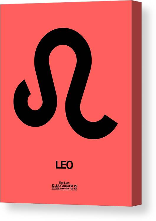 Leo Canvas Print featuring the digital art Leo Zodiac Sign Black by Naxart Studio