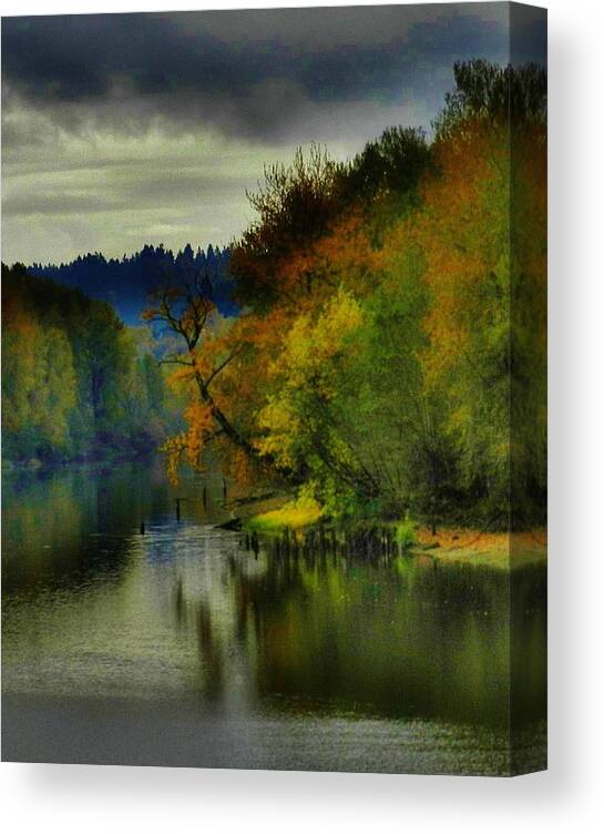 Autumn Canvas Print featuring the photograph Life Along the Willamette by Charles Lucas