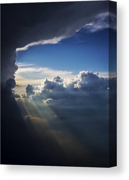 Light Shafts From Thunderstorm Canvas Print featuring the photograph Light Shafts from Thunderstorm II by Greg Reed