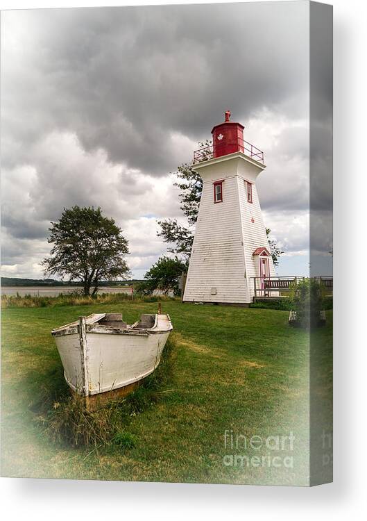 Pei Canvas Print featuring the photograph Lighthouse Victoria by the Sea PEI by Edward Fielding