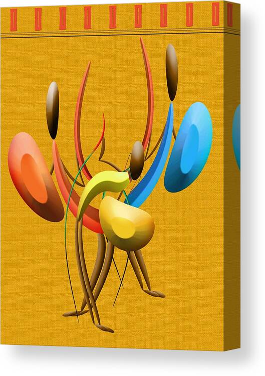 African Art Canvas Print featuring the digital art Little Warriors by Terry Boykin