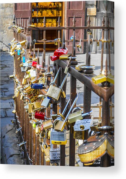 Florence Canvas Print featuring the photograph Locks of Love-1 by Elizabeth M