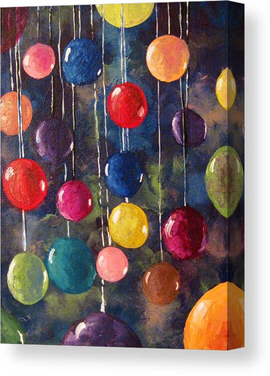 Surreal Canvas Print featuring the painting Lollipops or balloons? by Megan Walsh