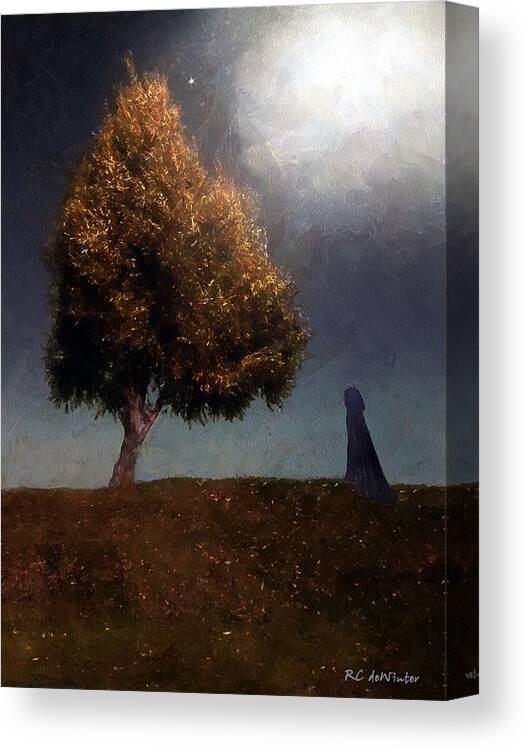 Tree Canvas Print featuring the painting Long Black Veil by RC DeWinter