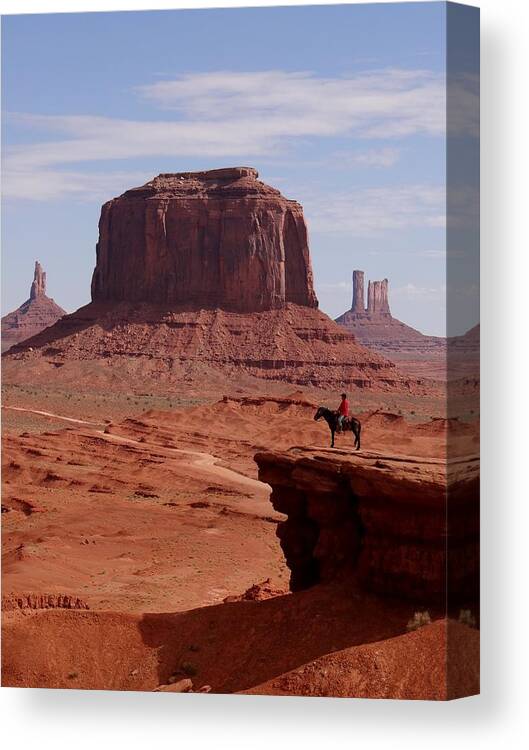 Monument Valley Canvas Print featuring the photograph Looking out at John Ford Point by Keith Stokes