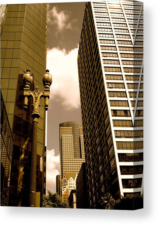 Los Angeles Prints Canvas Print featuring the photograph Los Angeles Downtown by Monique Wegmueller