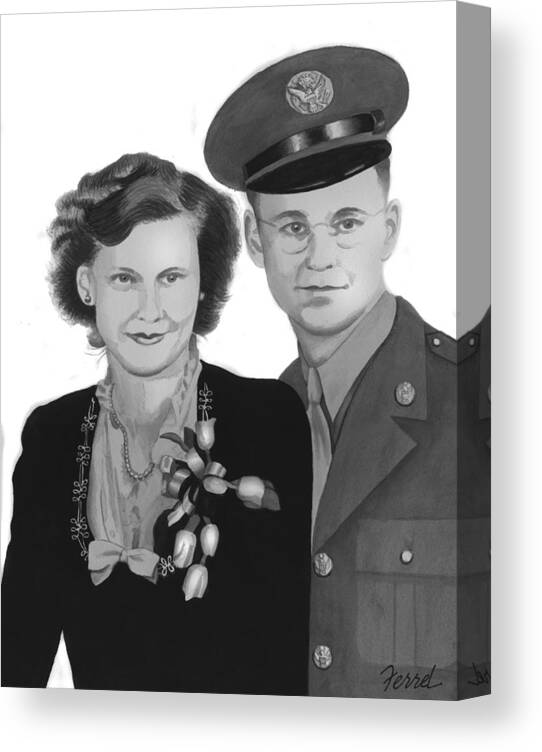 World War Ii Canvas Print featuring the painting Love and War by Ferrel Cordle