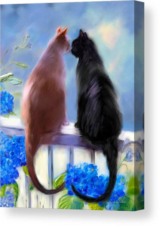 Cats Canvas Print featuring the painting Love Buddies by Portraits By NC