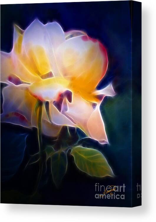 Floral Canvas Print featuring the painting Loy's Rose by Francine Dufour Jones