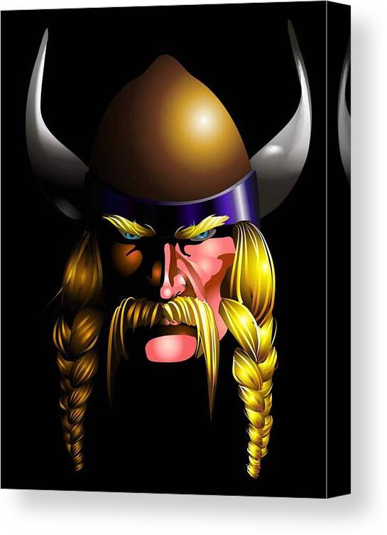 Football Sports Viking Attractive Canvas Print featuring the digital art Mad Viking by P Dwain Morris