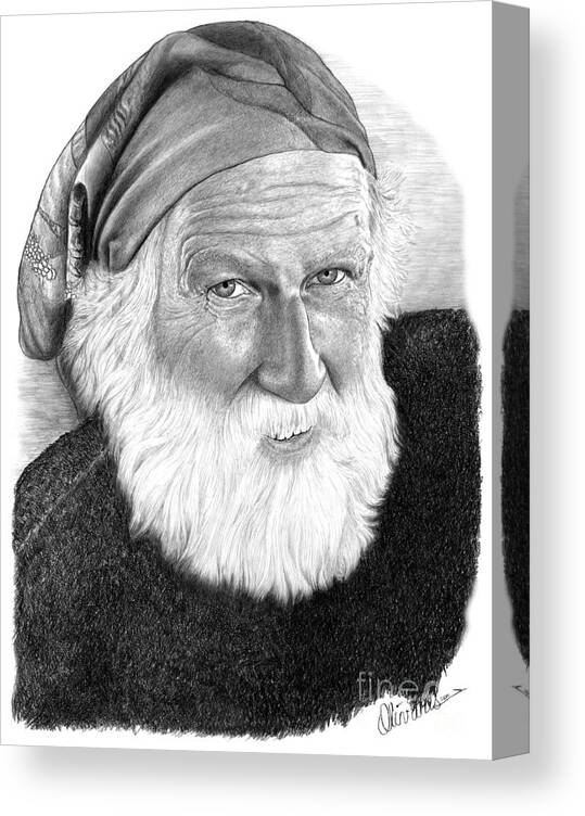 Pencil Drawing Print Canvas Print featuring the drawing Man in Head Scarf by Joe Olivares