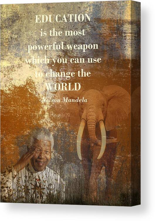 Nelson Mandela Canvas Print featuring the digital art Mandela by Sharon Lisa Clarke