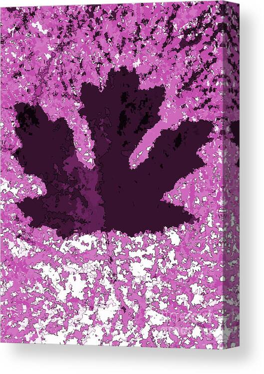 Maple Leaf Canvas Print featuring the digital art Maple Leaf purple pop poster hues by Vintage Collectables