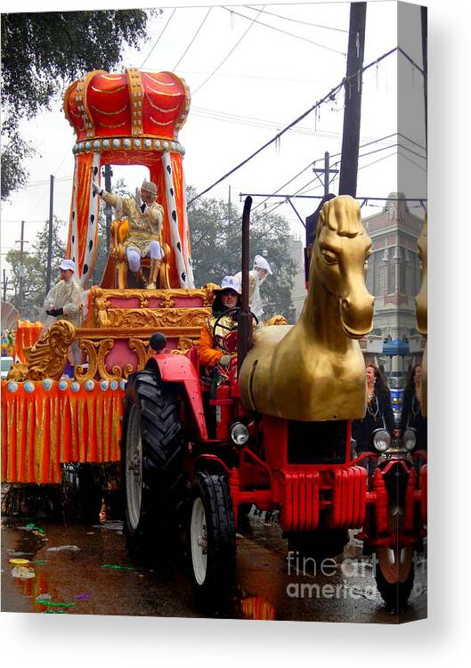New Orleans Photography Canvas Print featuring the photograph Mardi Gras 2014 His Majesty Rex The King Of Mardi Gras by Michael Hoard