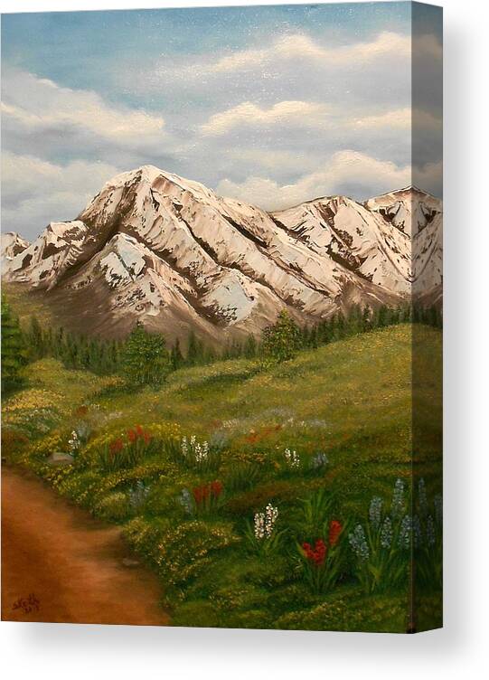 Landscapes Canvas Print featuring the painting Maroon Trail Splendor by Sheri Keith