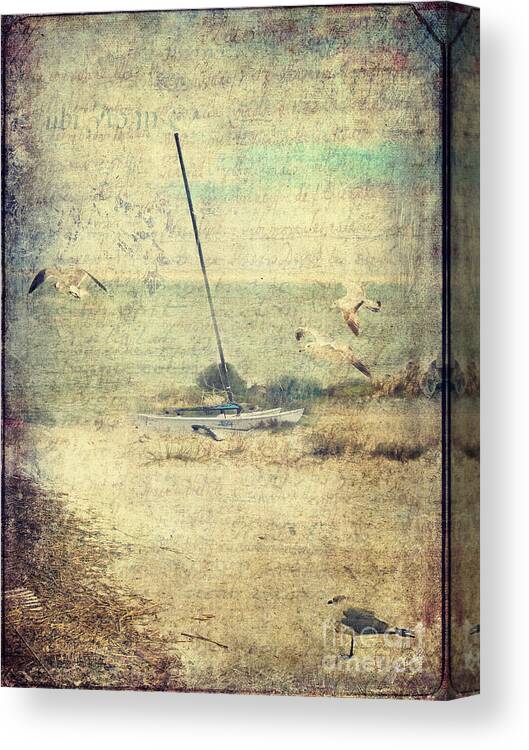 Ship Canvas Print featuring the digital art Marooned by Erika Weber