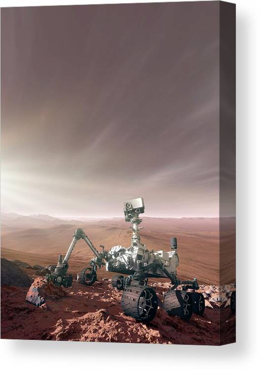 Artwork Canvas Print featuring the photograph Mars Rover Curiosity by Detlev Van Ravenswaay
