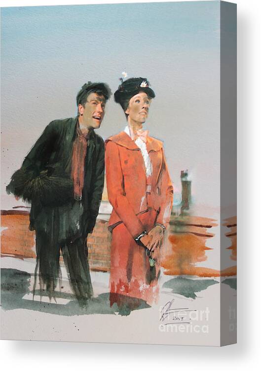  Disney's Canvas Print featuring the mixed media Mary Poppins by Roger Lighterness