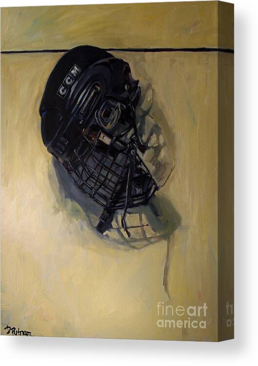 Hockey Canvas Print featuring the painting Maybe Next Year by Deb Putnam