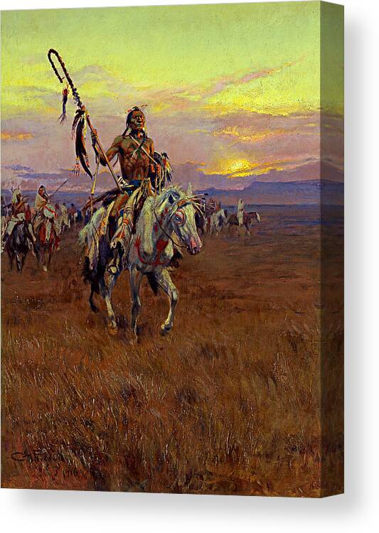 Charles Marion Russell Canvas Print featuring the painting Medicine Man by Charles Marion Russell