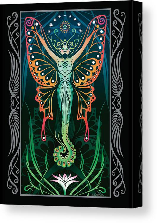 Art Nouveau Canvas Print featuring the digital art Metamorphosis v.2 by Cristina McAllister