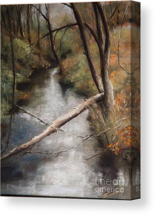 Landscape Canvas Print featuring the painting Michigan Creek by Jim Fronapfel