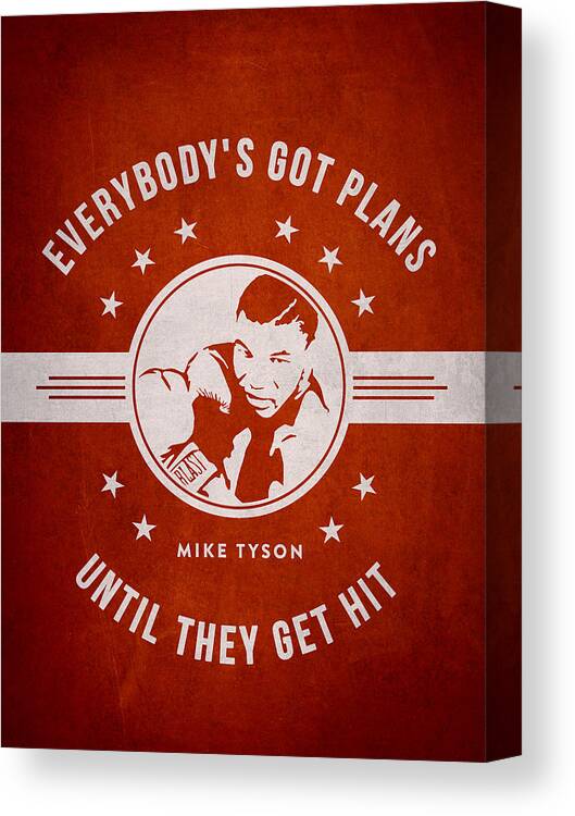 Mike Tyson Canvas Print featuring the digital art Mike Tyson - Red by Aged Pixel