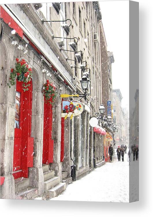 Montreal Canvas Print featuring the photograph Montreal Red by Christine Stack