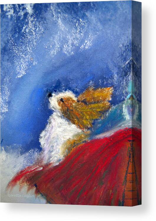 Winter Canvas Print featuring the painting Moonstruck by Loretta Luglio