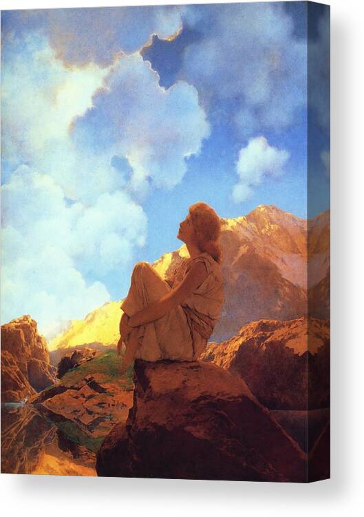 Maxfield Parrish Canvas Print featuring the painting Morning Spring by Maxfield Parrish