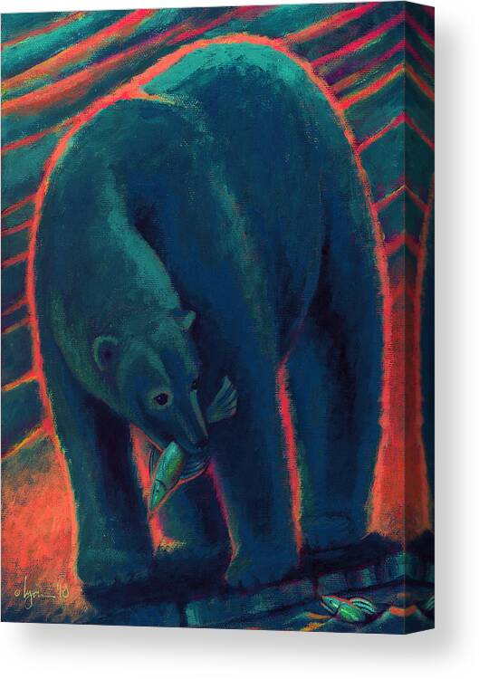Polar Bears Canvas Print featuring the painting My Friend by Angela Treat Lyon