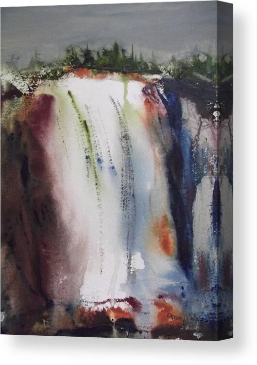 Waterfall Canvas Print featuring the painting Mystic Falls by Mary Gorman
